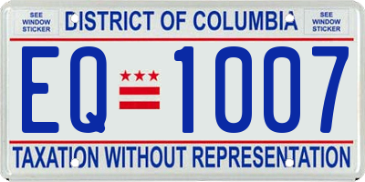 DC license plate EQ1007