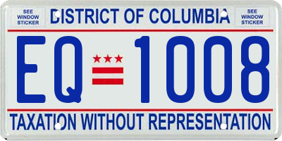 DC license plate EQ1008