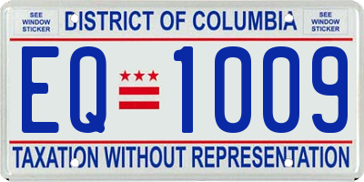 DC license plate EQ1009