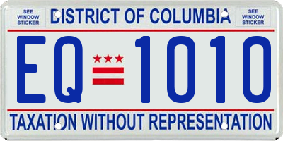 DC license plate EQ1010