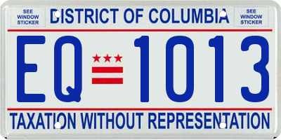 DC license plate EQ1013