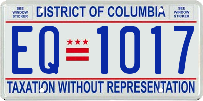 DC license plate EQ1017