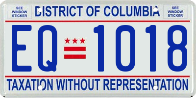 DC license plate EQ1018