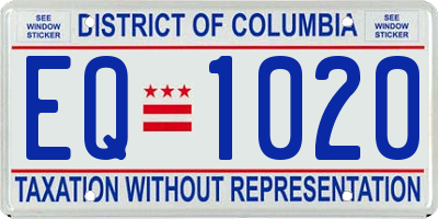 DC license plate EQ1020
