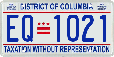 DC license plate EQ1021