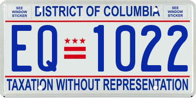 DC license plate EQ1022