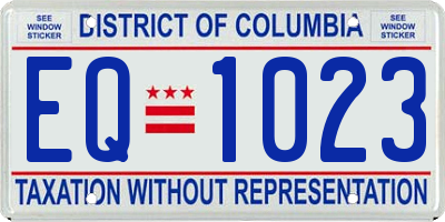 DC license plate EQ1023