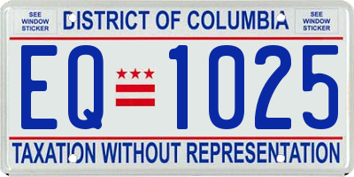 DC license plate EQ1025