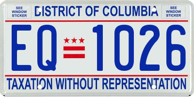 DC license plate EQ1026