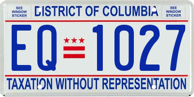 DC license plate EQ1027