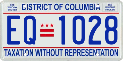 DC license plate EQ1028