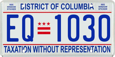 DC license plate EQ1030
