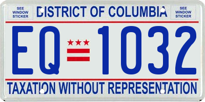 DC license plate EQ1032