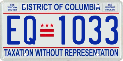 DC license plate EQ1033
