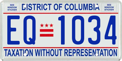 DC license plate EQ1034