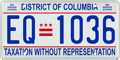 DC license plate EQ1036