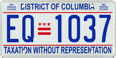 DC license plate EQ1037