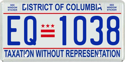 DC license plate EQ1038