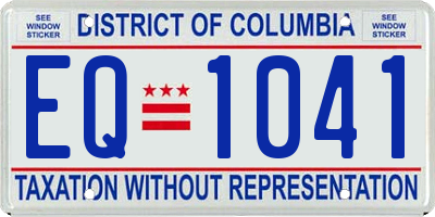 DC license plate EQ1041