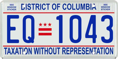 DC license plate EQ1043