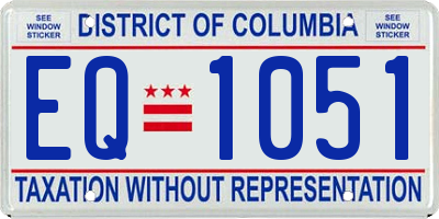 DC license plate EQ1051