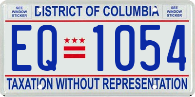 DC license plate EQ1054