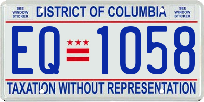 DC license plate EQ1058