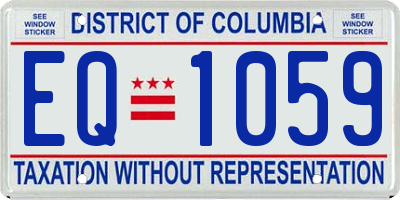 DC license plate EQ1059