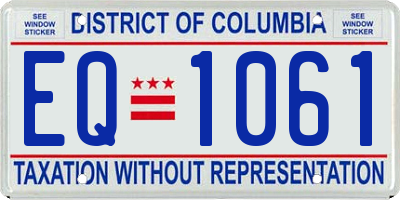 DC license plate EQ1061