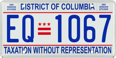 DC license plate EQ1067