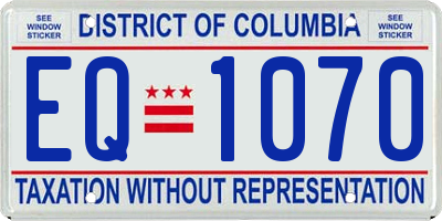 DC license plate EQ1070