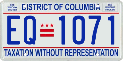 DC license plate EQ1071