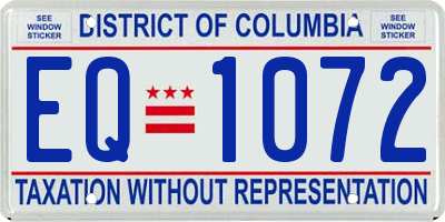 DC license plate EQ1072