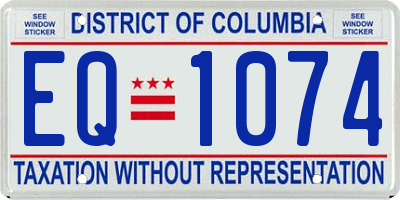 DC license plate EQ1074