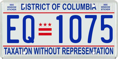 DC license plate EQ1075