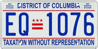 DC license plate EQ1076