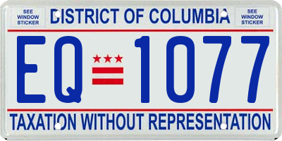 DC license plate EQ1077