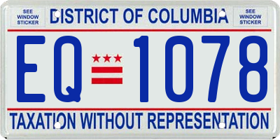 DC license plate EQ1078