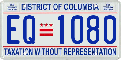 DC license plate EQ1080