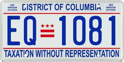 DC license plate EQ1081