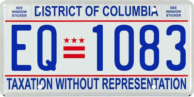 DC license plate EQ1083
