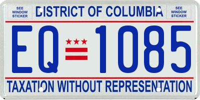 DC license plate EQ1085