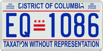 DC license plate EQ1086