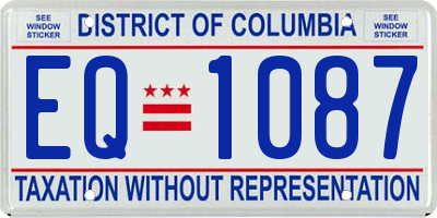 DC license plate EQ1087