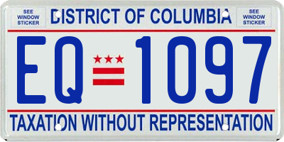 DC license plate EQ1097