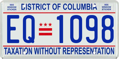 DC license plate EQ1098
