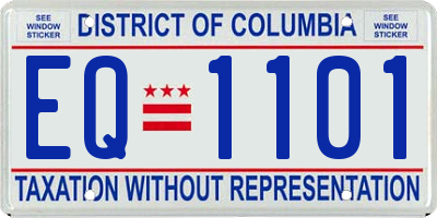 DC license plate EQ1101