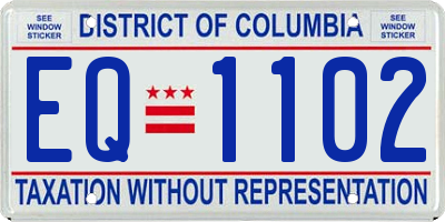 DC license plate EQ1102