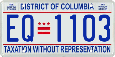 DC license plate EQ1103