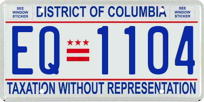 DC license plate EQ1104